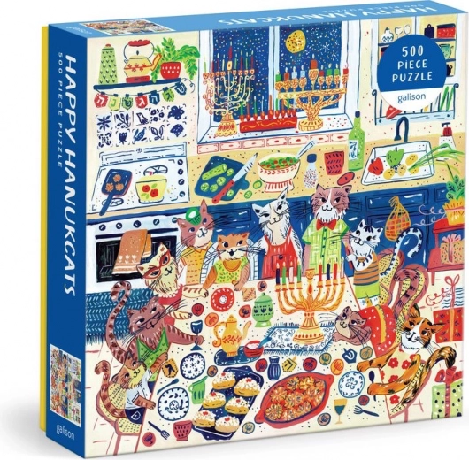 Kvadratne sestavljanke Happy Hanukcats 500 koščkov