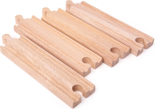 Dolge ravne tirnice BIGJIGS RAIL 21 cm – 4 kosi