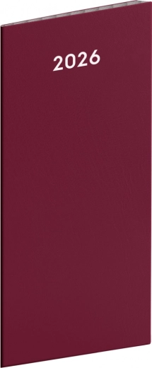 Notique žepni dnevnik v vinsko rdeči 2026