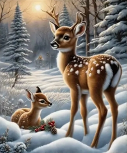 Norimpex diamond painting Deer in the Mist 30 × 40 cm