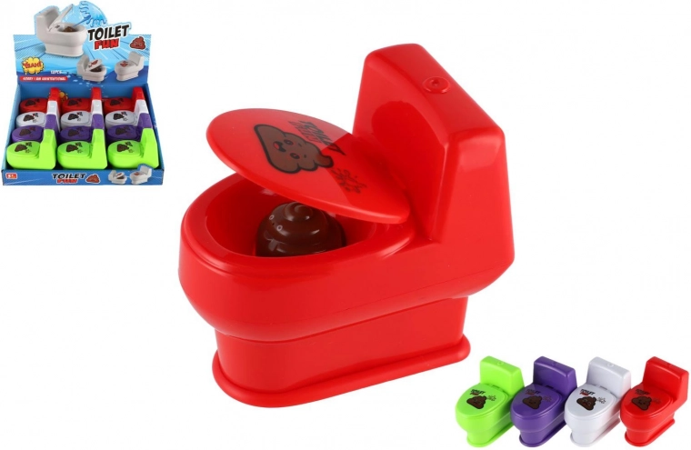 Zabavna špricajoča igrača v obliki stranišča - 4 barvne variante