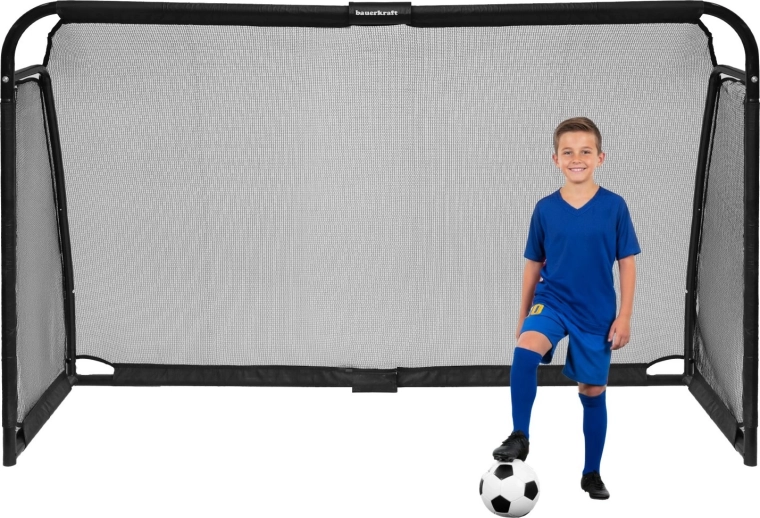 Nogometni gol Bauerkraft 300 × 200 × 90 cm, jeklen, črn