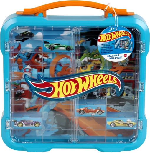 Hot Wheels collectible display case for cars with illuminated logo
