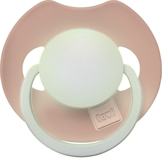 Svetleči silikonski dudek LOVI Prime 0–6 m, Blush