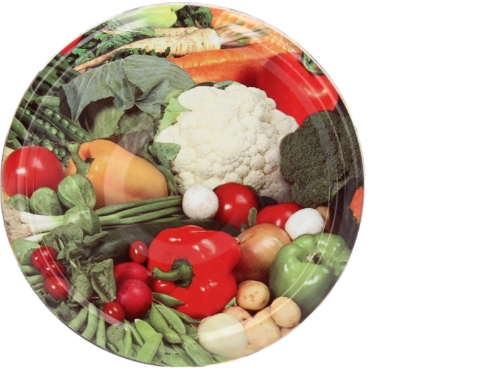 Kovinski pokrovček za vlaganje 66 mm z motivom cvetače