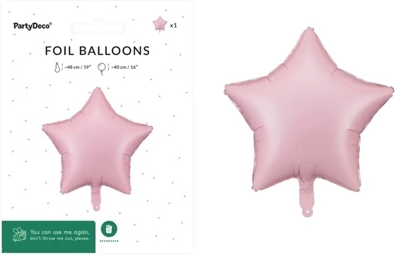 Folijski balon zvezda roza 48 cm