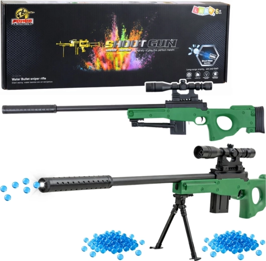 Otroška gel snajperska puška s strelskim daljnogledom, dušilcem in bipodom