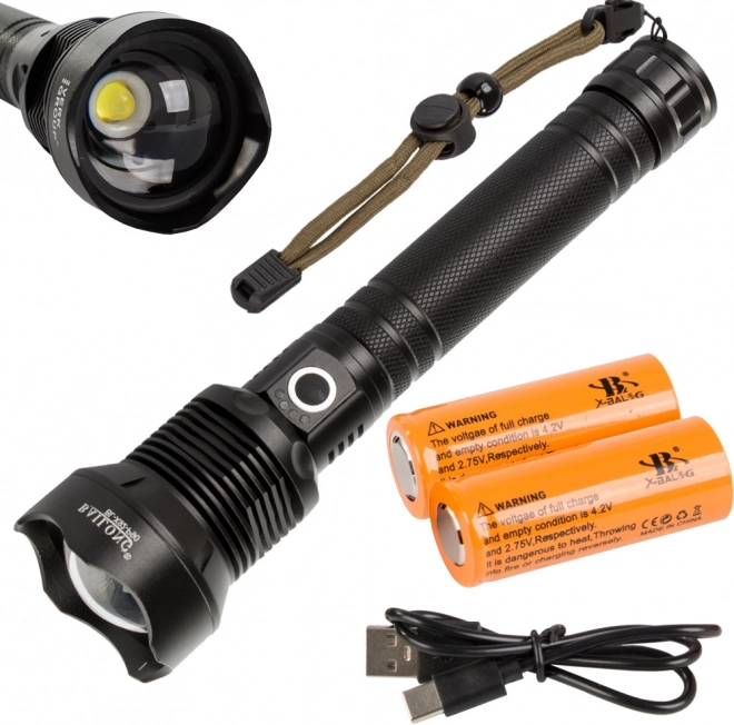 Vojaška taktična svetilka Bailong XHP90 s Power Zoom