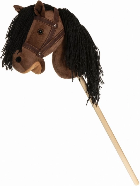 Koned na palici Hobby Horse rjav z opremo 80cm