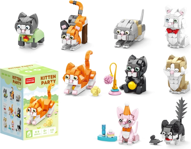 Kitty Matey mini gradbeni komplet vesele mucke - 1 kos