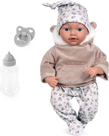 Bayerjeva realistična punčka Reborn z dodatki, 38 cm