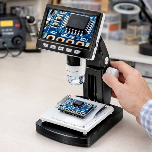 Povečava do 1000× in natančno ročno ostrenje