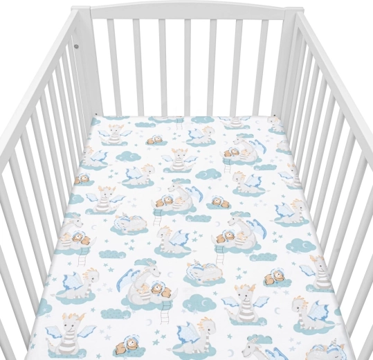 Bombažna rjuha za otroško posteljico NEW BABY Zmajek 120 × 60 cm