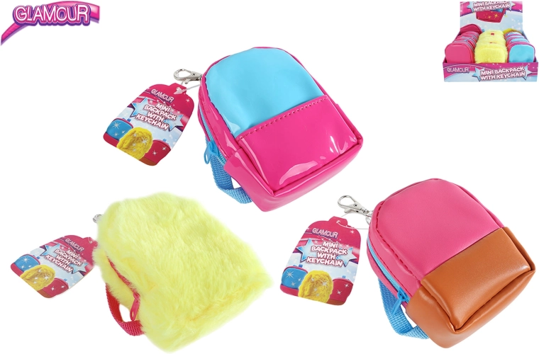 Mini nahrbtnik Glamour z obeskom za ključe, 10 cm