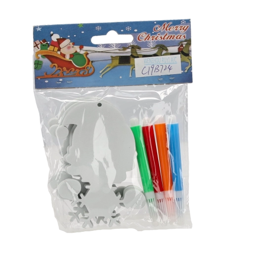 Vse v enem: 3 okraski + 4 barvni flomastri