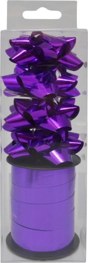 Komplet darilnih pentelj in traku, vijolična, 4 kosi + trak 10 m