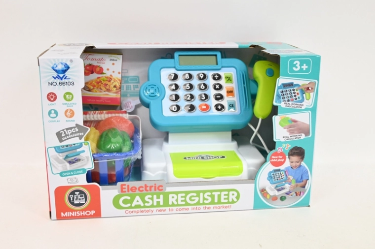 Kids’ Battery-Powered Cash Register with Calculator, Scanner and Accessories