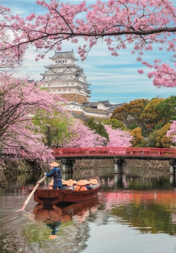 Beautiful Himeji Castle in spring motif