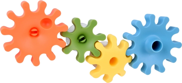 Colorful gears for simple “water” mechanics