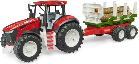 Bruder Traktor ROADMAX s prikolico za les in hlodi