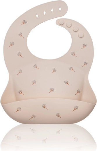 Petite&Mars silikonski slinček Sam Beige Dandelion