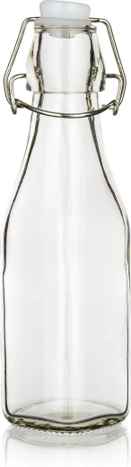 Steklena steklenica YARA z vzvodnim zapiralom 240 ml, kvadratna