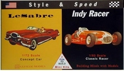 Plastic model kit car Style & Speed Le Sabre “Concept Car” and Indy Racer (Glencoe Models)
