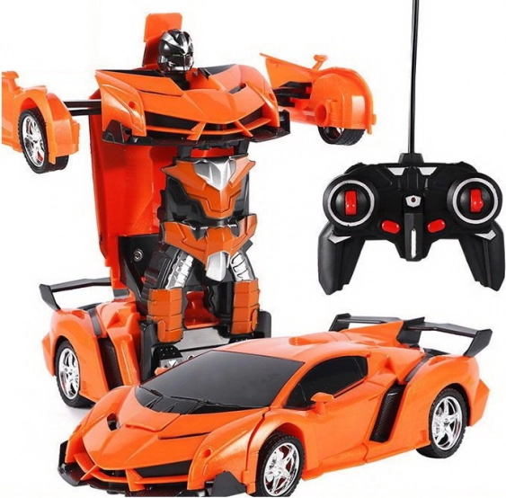 Avto robot 2v1 na daljinsko upravljanje z lučmi in zvoki, drift – Oranžna