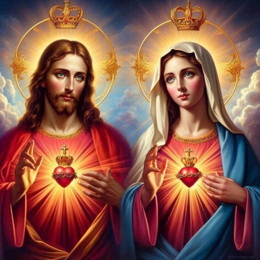 Norimpex Slikanje po številkah Jezus in Marija – srce v kroni 40 × 50 cm