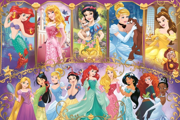 Sestavljanka Disney princese 160 kosov - Portreti princesk