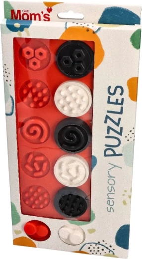 Kontrastni senzorični puzzle obročki XL 6m+ Mom's Care
