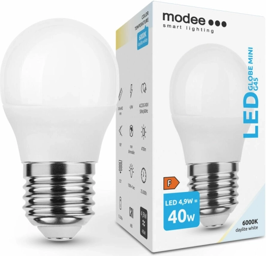 LED žarnica G45 E27 4,9 W hladno bela – Modee Smart Lighting