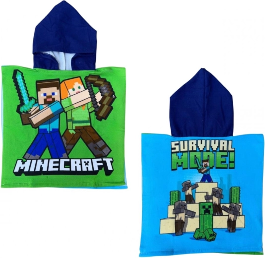 Pončo s kapuco Minecraft 50 × 110 cm - 1 kos