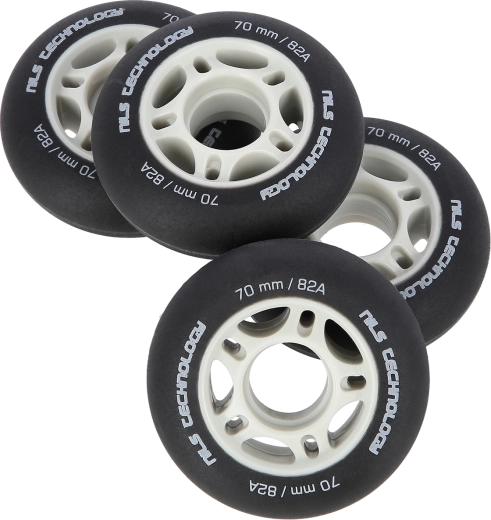 Matirana kolesca za inline drsalke NILS Extreme 70 mm 82A, črna, komplet 4 kos