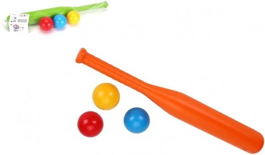 Plastična bejzbolska palica 50 cm s 3 žogicami