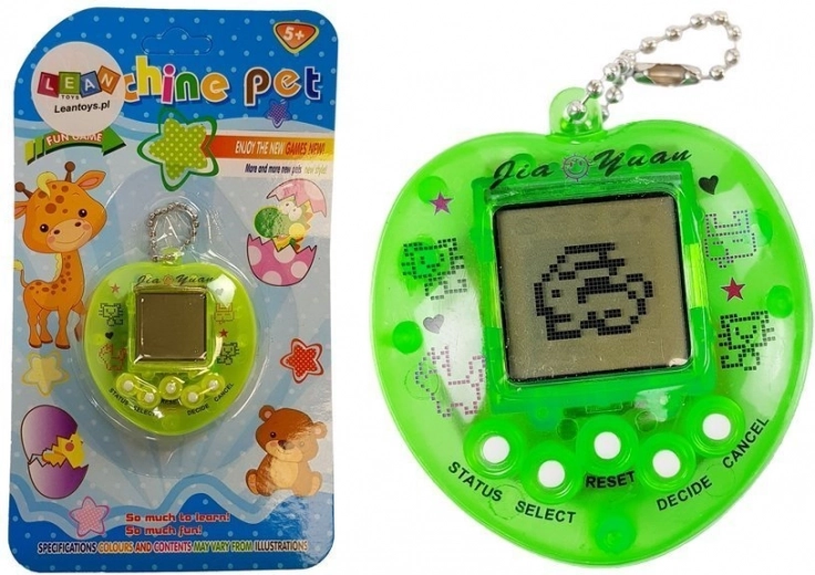 Elektronska igra TAMAGOTCHI zelena s kratko verižico