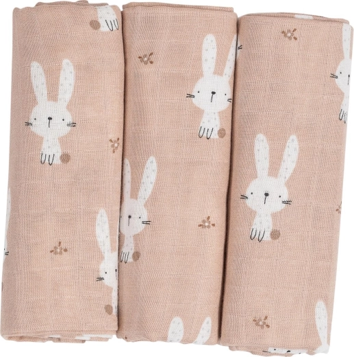 FreeON Bubaba bombažne plenice beige bunnys - 3 kos