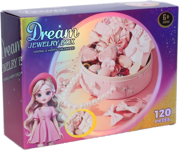 Jewelry box with hair accessories 18 cm - 1 piece