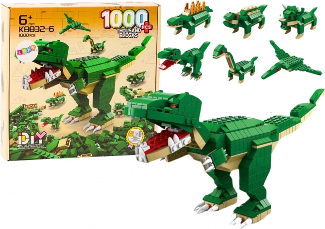 Gradbeni kocki dinozavrov 6v1 DIY Dinosaur Set 1000 kos.