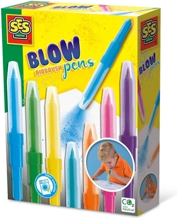 SES Creative flomastri za pihanje, ustvarjalni komplet 7 barv – 1 kos