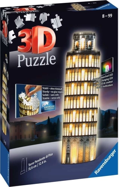 Ravensburger Svetleči 3D puzzle Nočna izdaja Poševni stolp v Pisi
