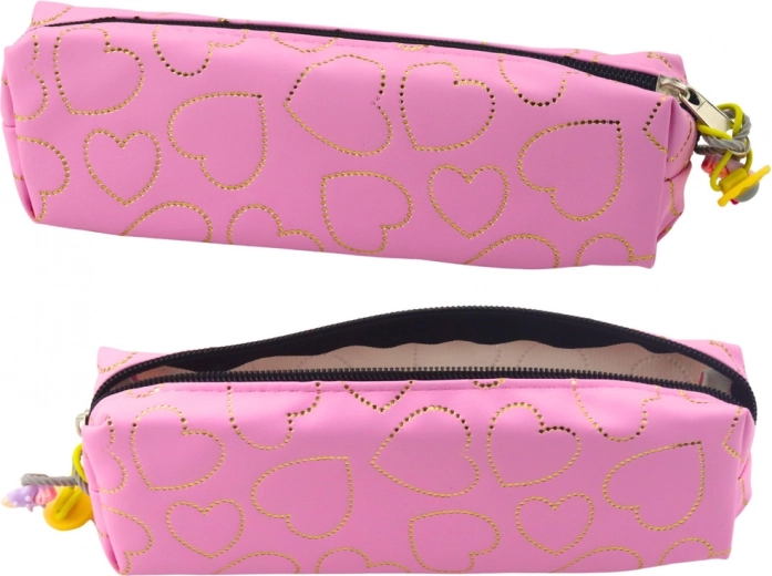 Rožnata peresnica z zlatimi srci