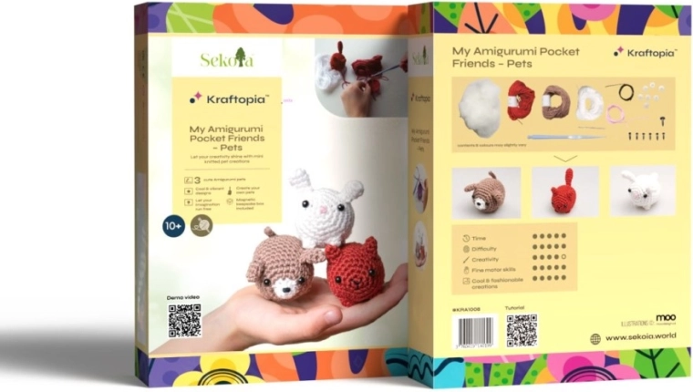 3 prikupne amigurumi živalice v enem kompletu