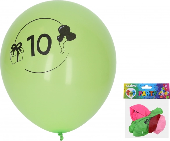 Nafukljivi baloni 30 cm s številko 10 – set 5 kos