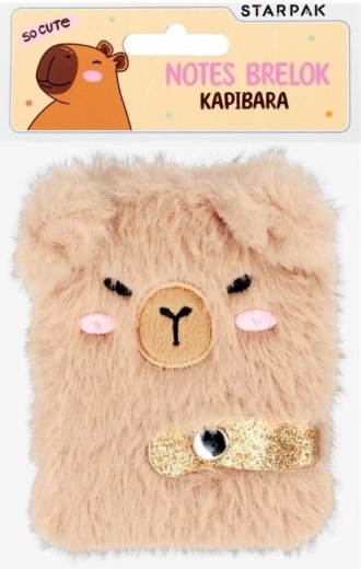 Plush notebook with Capybara charm - 1 piece