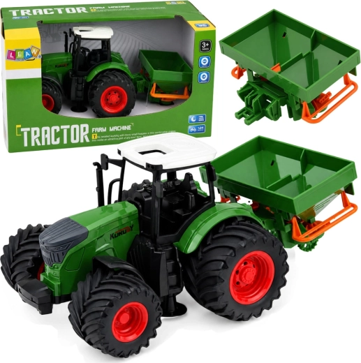 Kmetijski traktor s sejalnikom 1:24 z gumijastimi kolesi