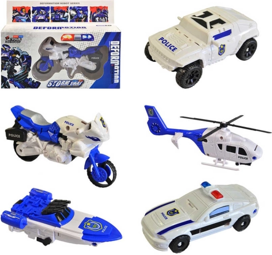 Transformacijski policijski robot 2v1 (5 različic) – 1 kos