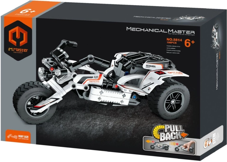 Konstrukcijski komplet IM.MASTER – beli motocikel – 1 kos
