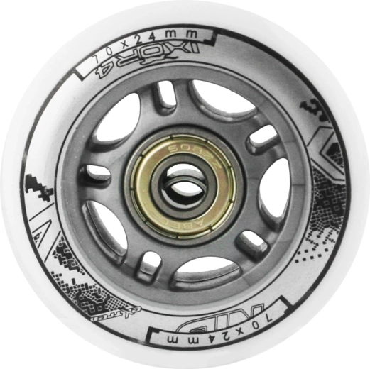 Komplet belih PU koleščkov 70 × 24 mm z ležaji ABEC 7 NILS EXTREME