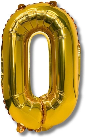 Foliasti balon številka 0, zlat 40 cm